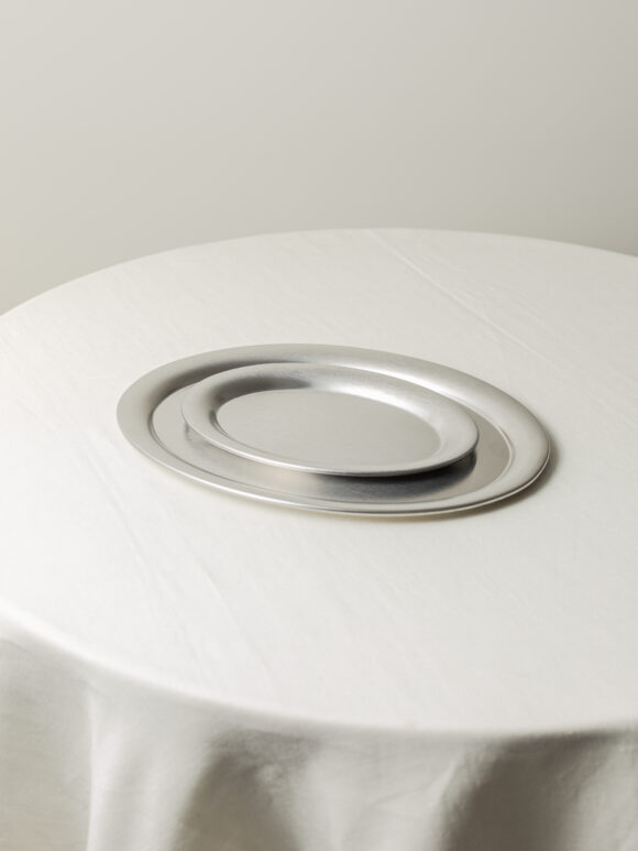 Oval Steel Tray Set